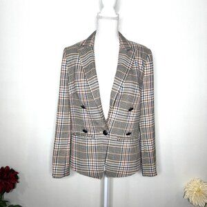 Evereve Thompson Plaid Blazer Check Tailored Single Button S Preppy Academia